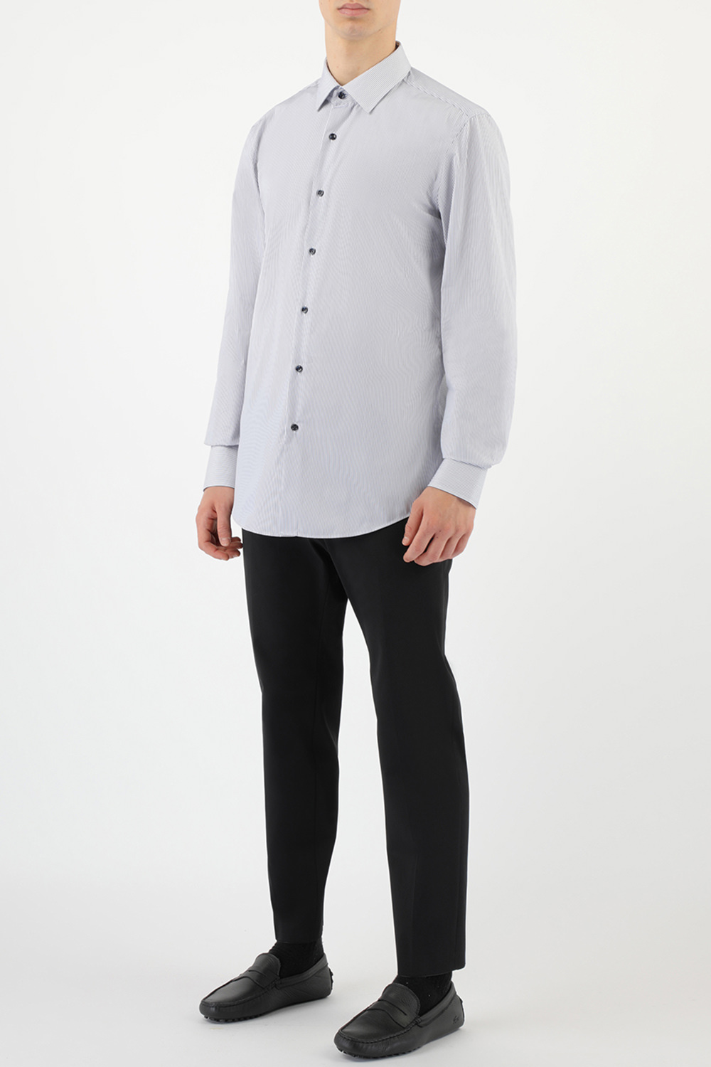 Button Down Stripes Shirt in Blue and White